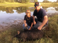 Meat Hog Hunts with professional hunting guide Dan Moody Hunting Services in Texas